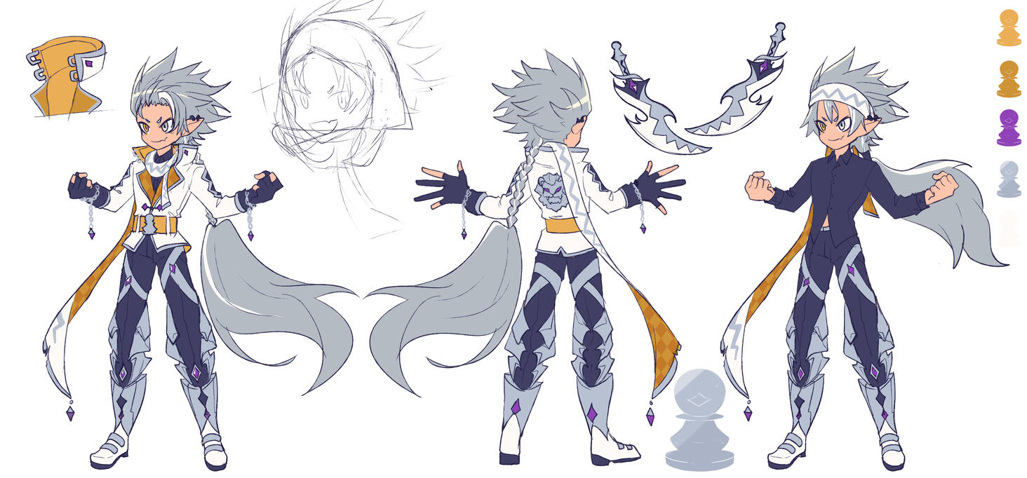 White Pawn Zeroken Concept Sheet by @hikukastel