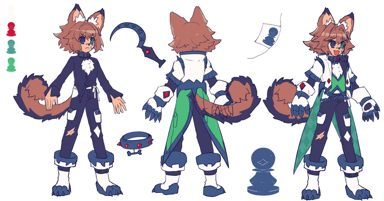 Black Pawn Airou Concept Sheet by @hikukastel