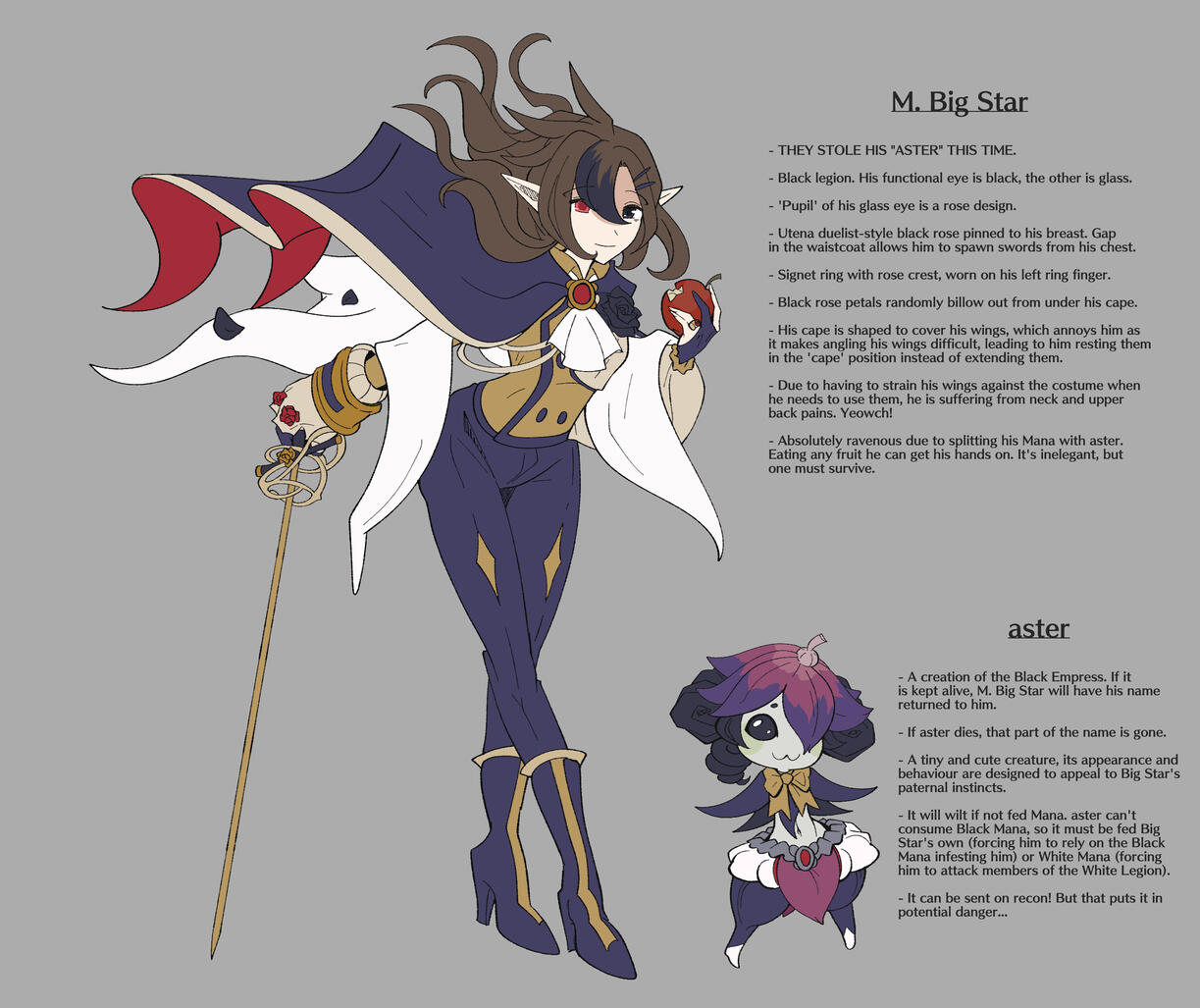 Makai Gambit (En Passant) Black Pawn M. Big Star Character sheet by @LucDrawsThings