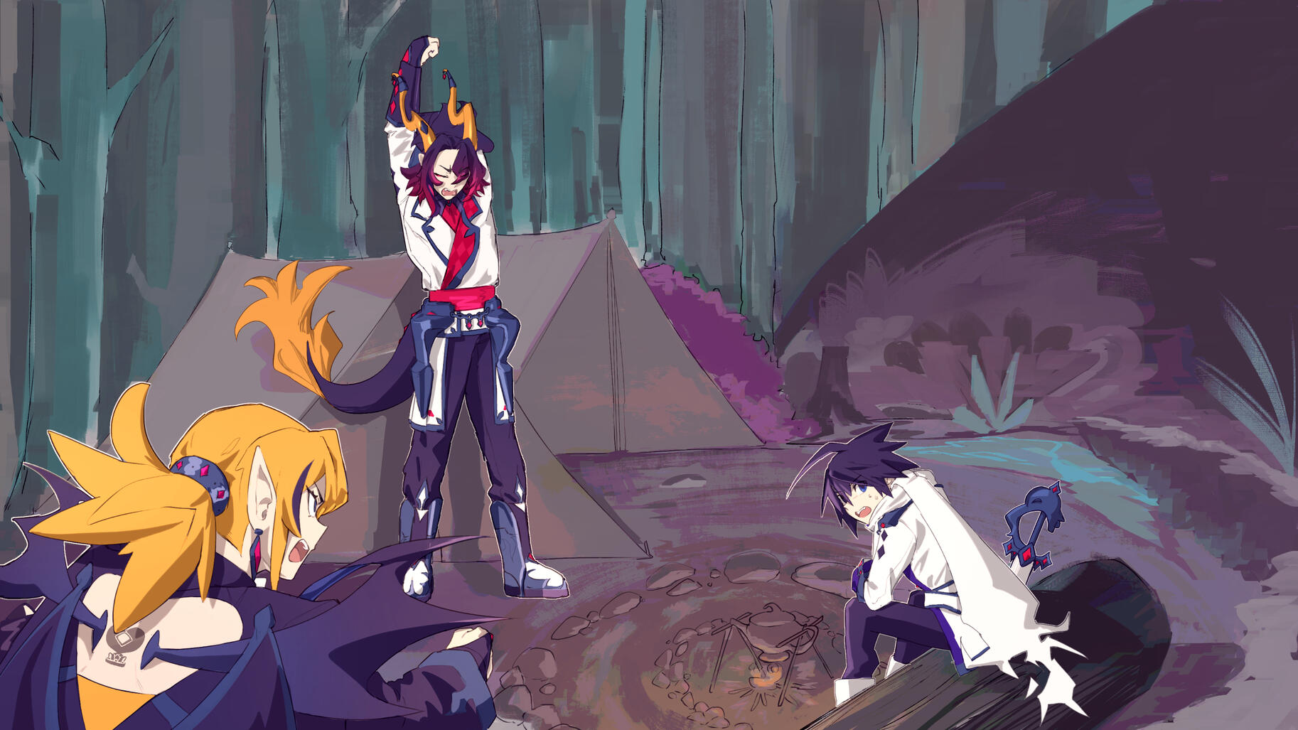 Black Legion Trio, Camping Illustration by @Curse360