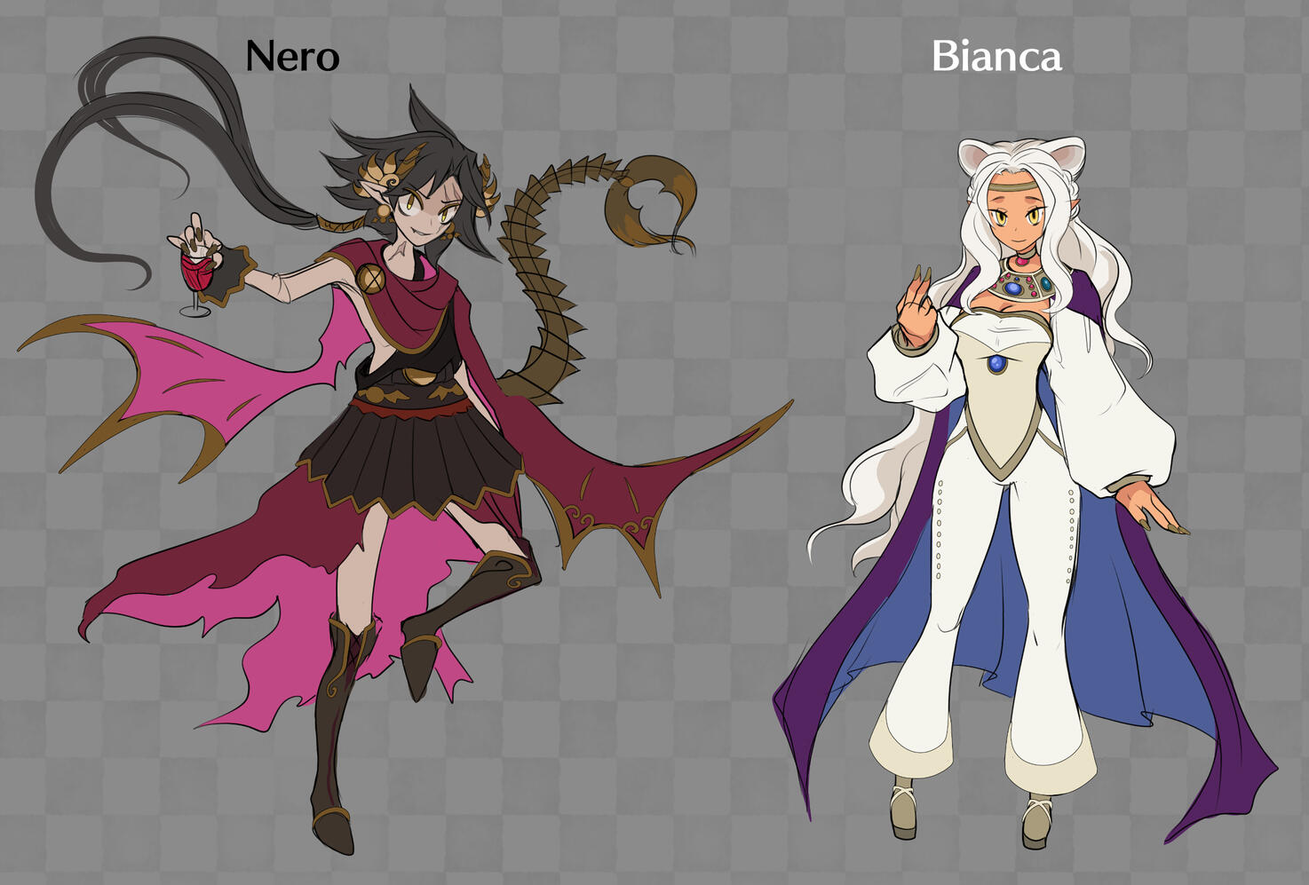 Prince of Power Nero &amp; Empyrean Archpriest Bianca Splash Art by @LucDrawsThings