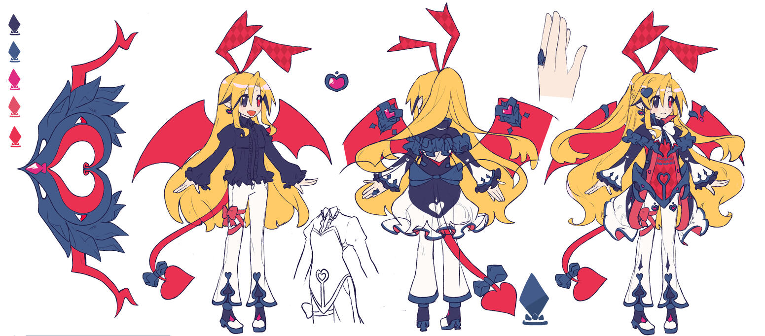 Black Bishop Flonne Fallen Angel Concept Sheet by @hikukastel